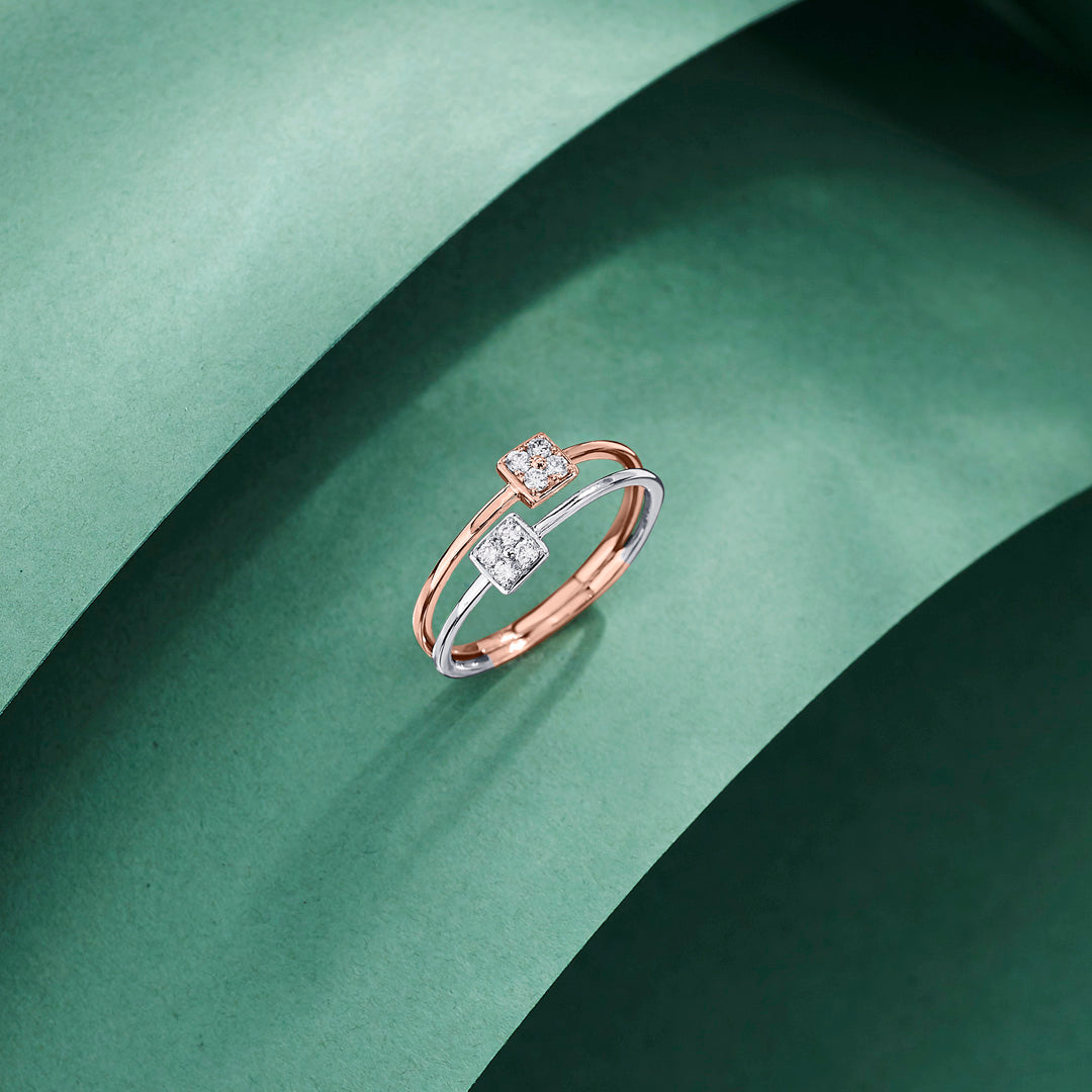 Twin Ring Cocktail Diamond Ring
