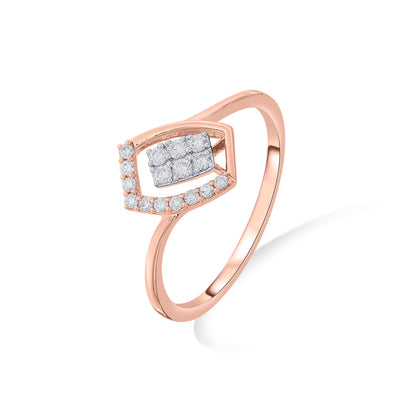 Rectangle Twist Fashion Rose Gold Diamond Ring