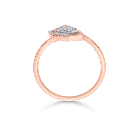 Rectangle Twist Fashion Rose Gold Diamond Ring