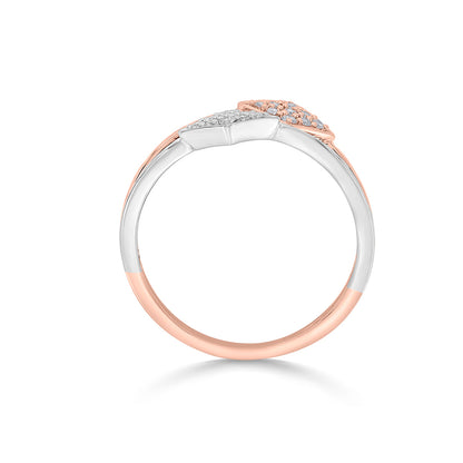 Twin Prism Fashion Rose Gold Diamond Ring