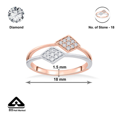 Twin Prism Fashion Rose Gold Diamond Ring