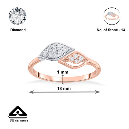 Glowup Petals Fashion Rose Gold Diamond Ring