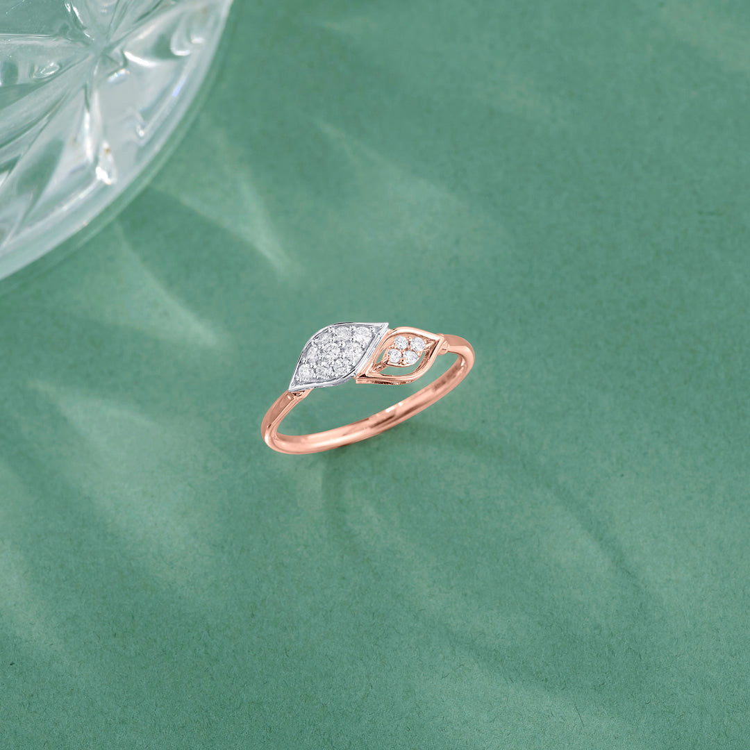 Glowup Petals Fashion Rose Gold Diamond Ring