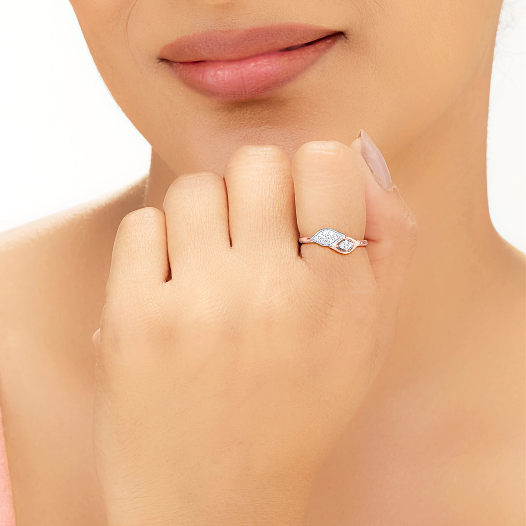 Glowup Petals Fashion Rose Gold Diamond Ring