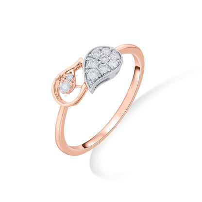 Bright Dew Fashion Rose Gold Diamond Ring