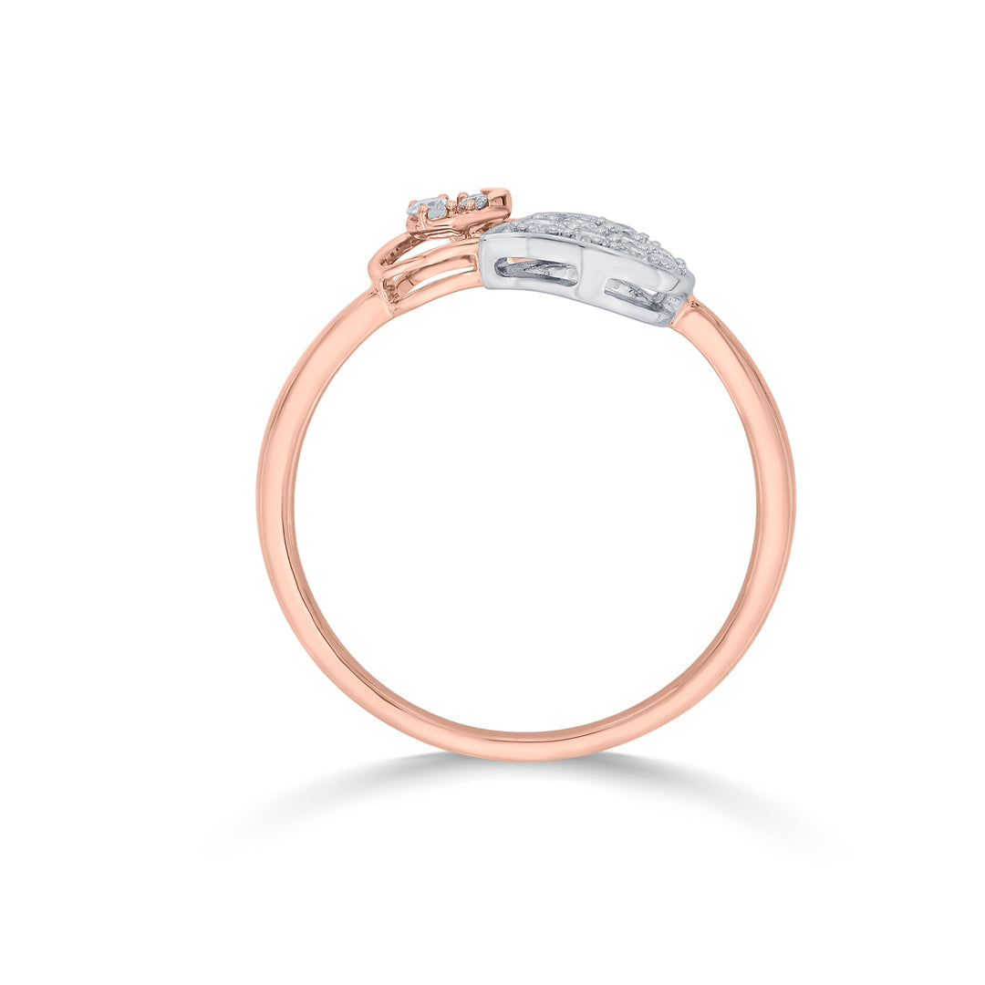 bright dew fashion rose gold diamond ring