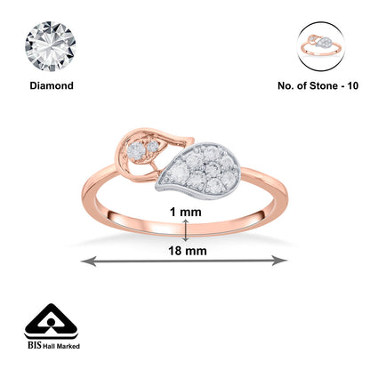 Bright Dew Fashion Rose Gold Diamond Ring