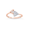 Twin Studded Triangles Fashion Rose Gold Diamond Rings