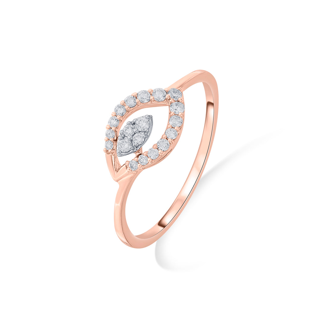 blooming petal fashion rose gold diamond ring