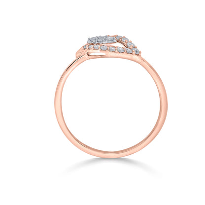 Blooming Petal Fashion Rose Gold Diamond Ring