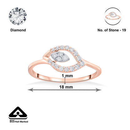 Blooming Petal Fashion Rose Gold Diamond Ring