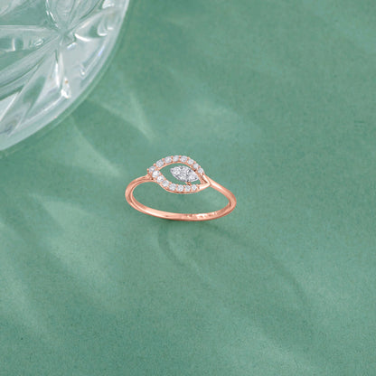 Blooming Petal Fashion Rose Gold Diamond Ring