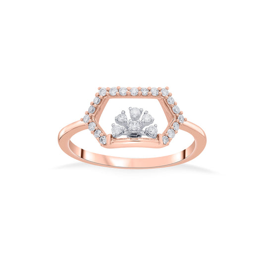 Hexa Bloom Fashion Rose Gold Diamond Rings