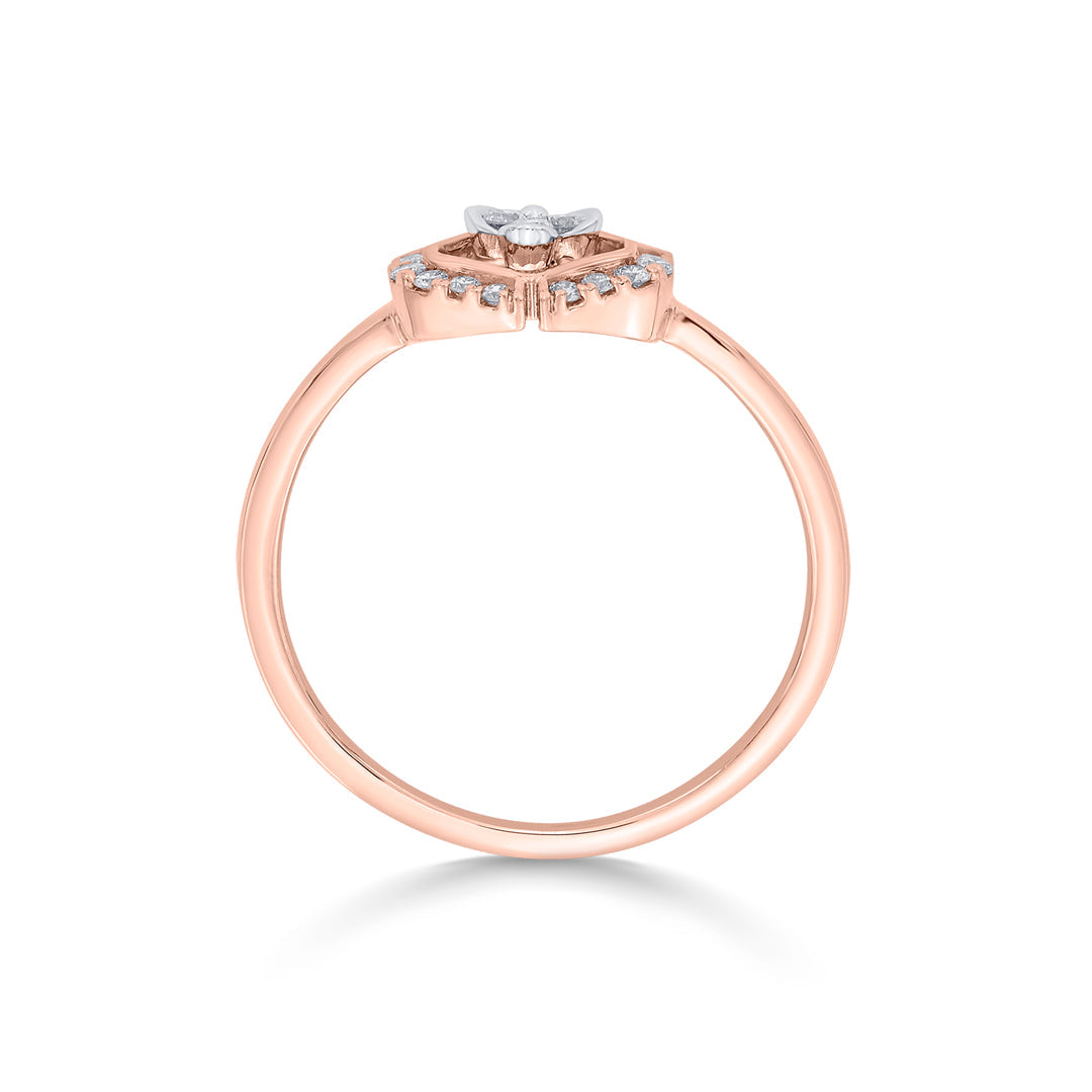 hexa glow casual rose gold diamond ring
