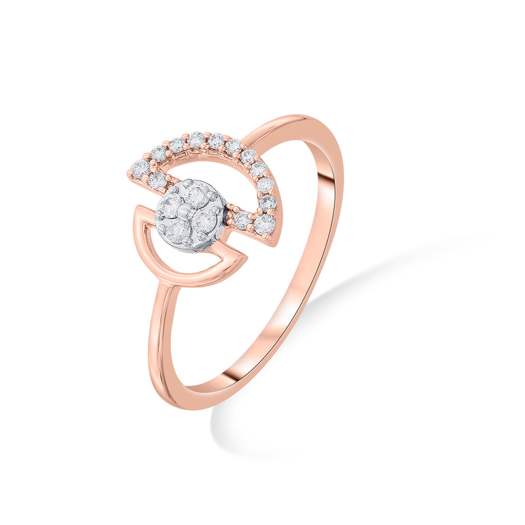 d glow cocktail rose gold diamond ring