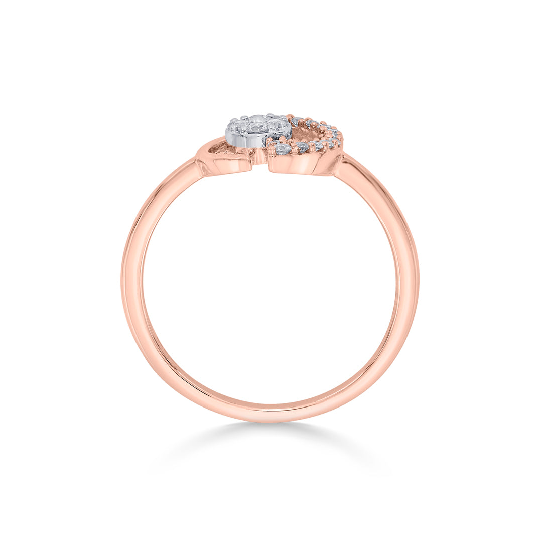d glow cocktail rose gold diamond ring