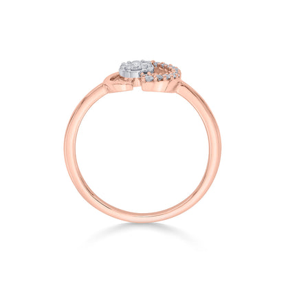 D Glow Cocktail Rose Gold Diamond Ring
