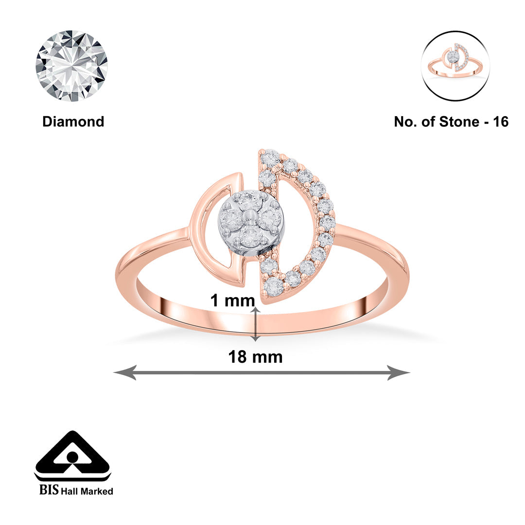 d glow cocktail rose gold diamond ring