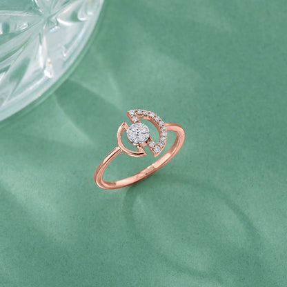 D Glow Cocktail Rose Gold Diamond Ring