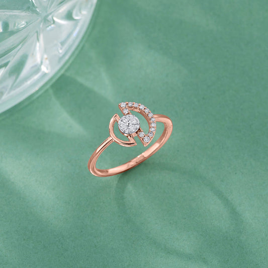 D Glow Cocktail Rose Gold Diamond Ring