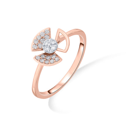 Spin Fins Fashion Rose Gold Diamond Ring