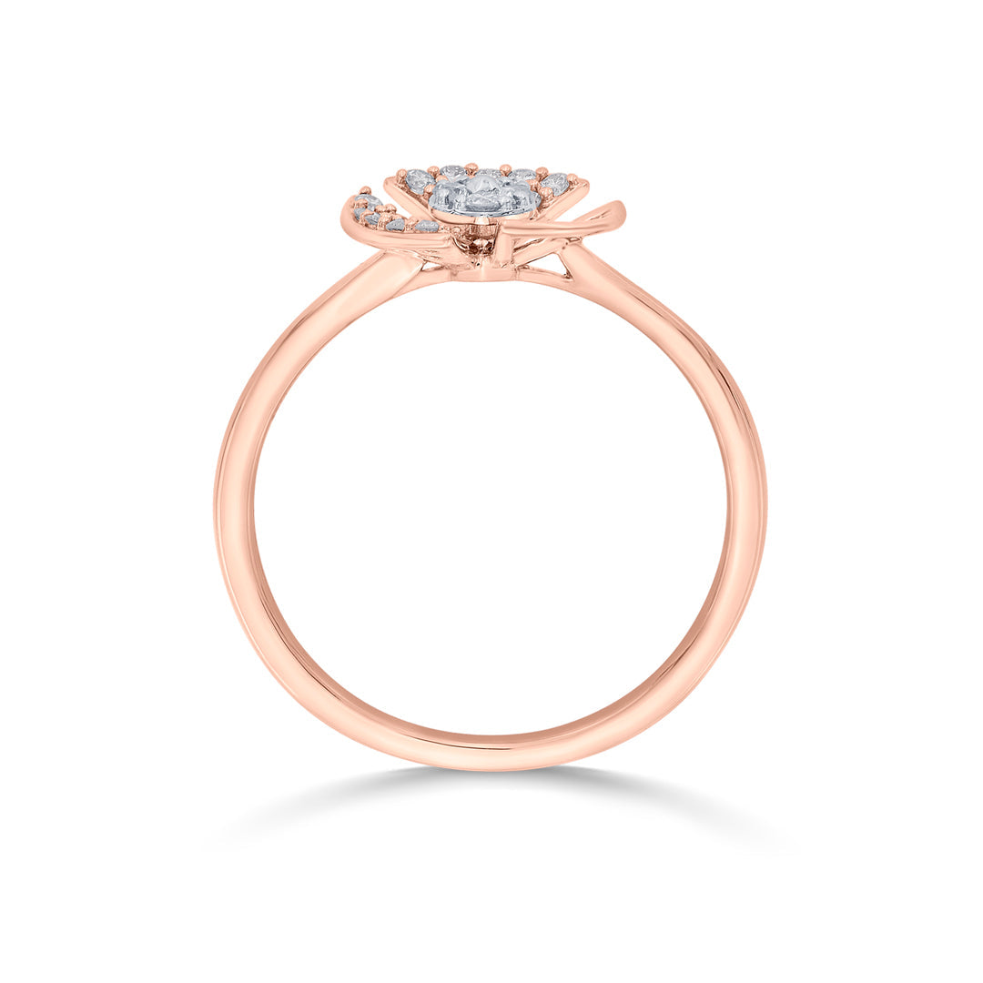 spin fins fashion rose gold diamond ring