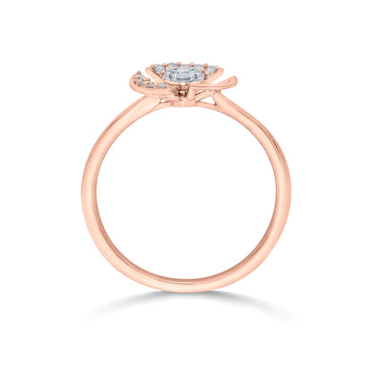 Spin Fins Fashion Rose Gold Diamond Ring