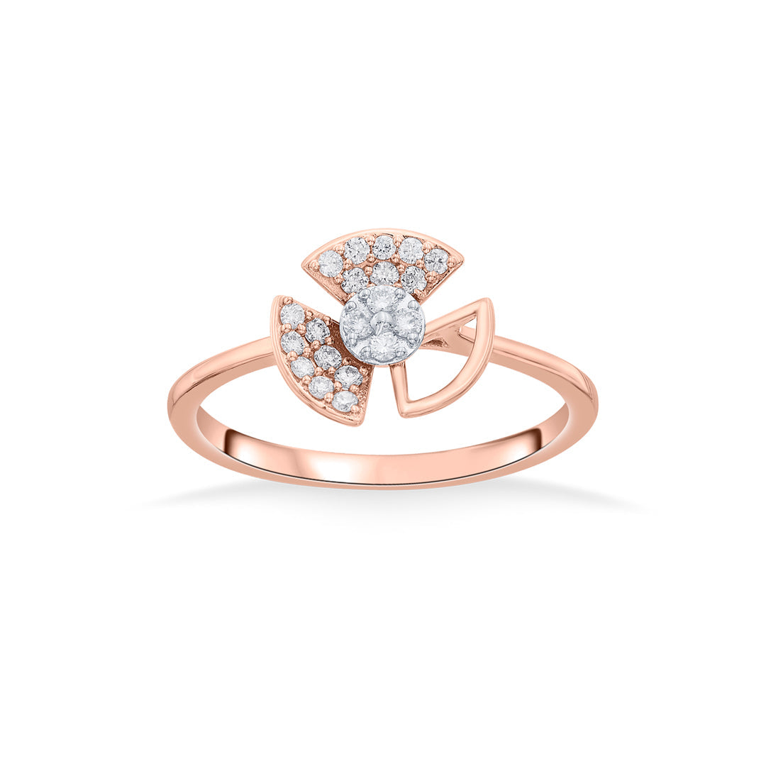 spin fins fashion rose gold diamond ring