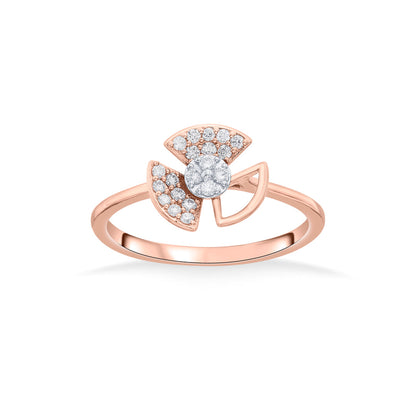 Spin Fins Fashion Rose Gold Diamond Ring