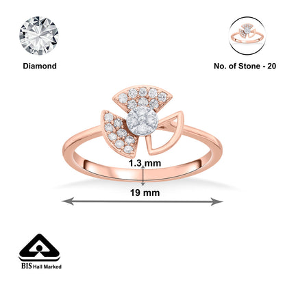 Spin Fins Fashion Rose Gold Diamond Ring