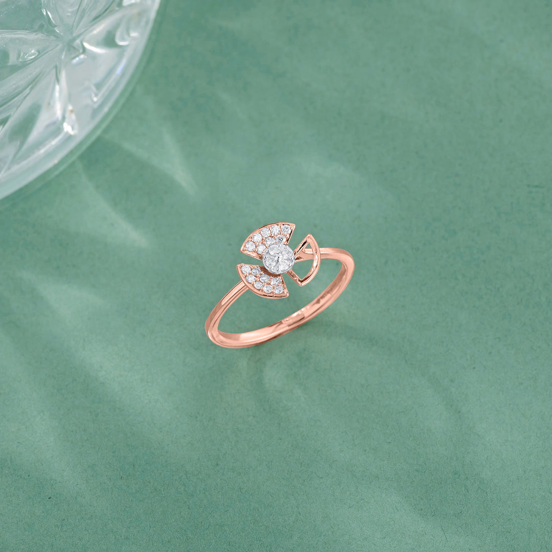 spin fins fashion rose gold diamond ring