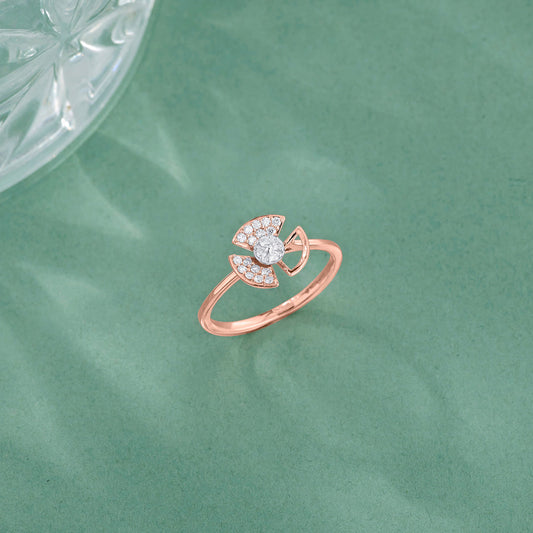 Spin Fins Fashion Rose Gold Diamond Ring