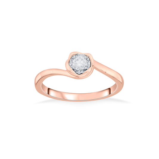 Studded Swirl Casual Rose Gold Diamond Rings