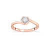 Studded Swirl Casual Rose Gold Diamond Rings
