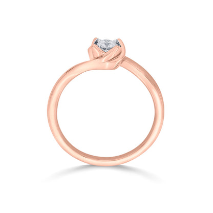 Studded Swirl Casual Rose Gold Diamond Ring