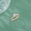 Studded Swirl Casual Rose Gold Diamond Ring