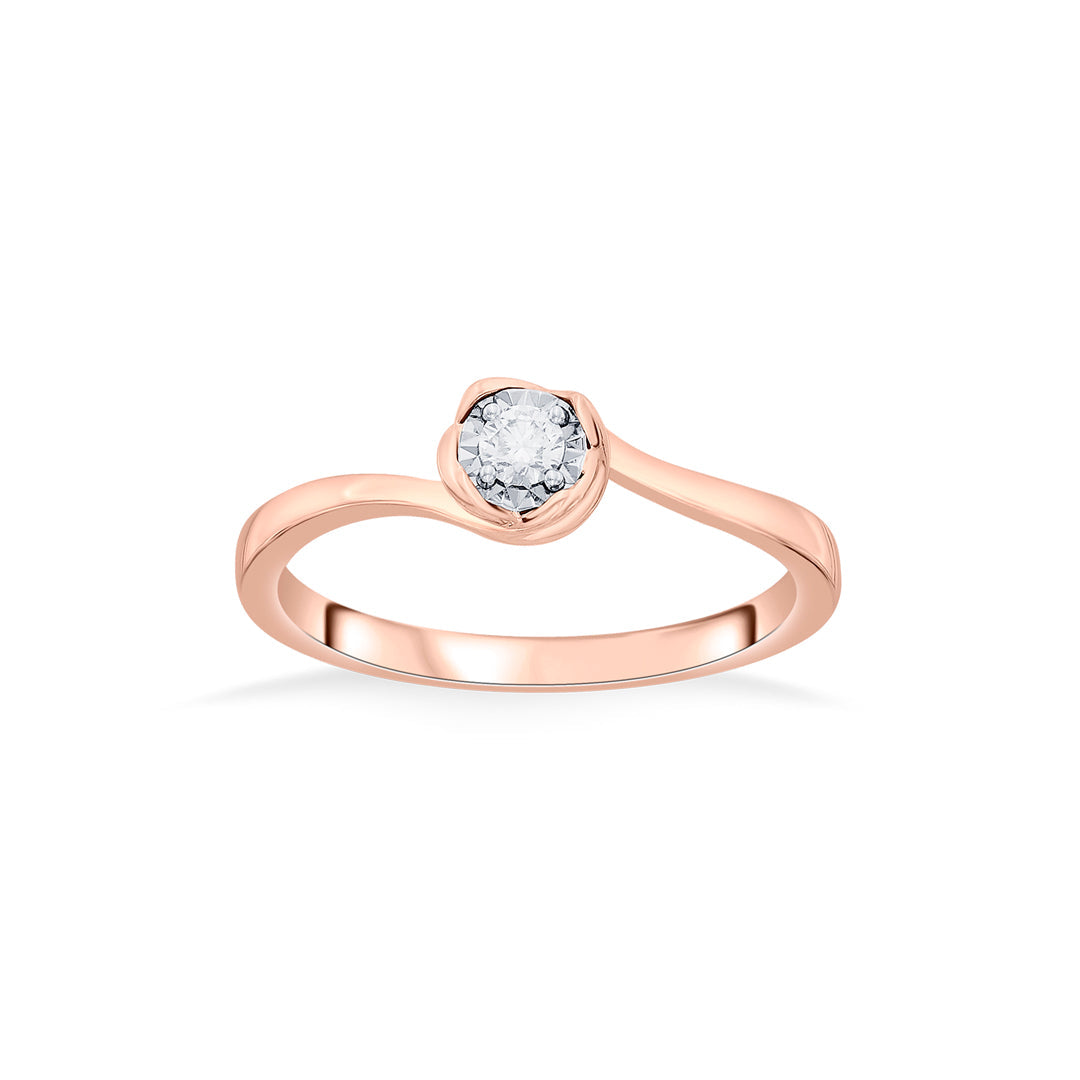 studded spin casual rose gold diamond rings