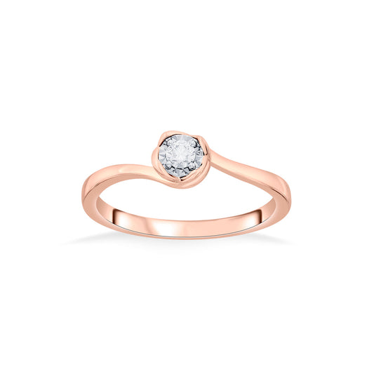Studded Spin Casual Rose Gold Diamond Rings