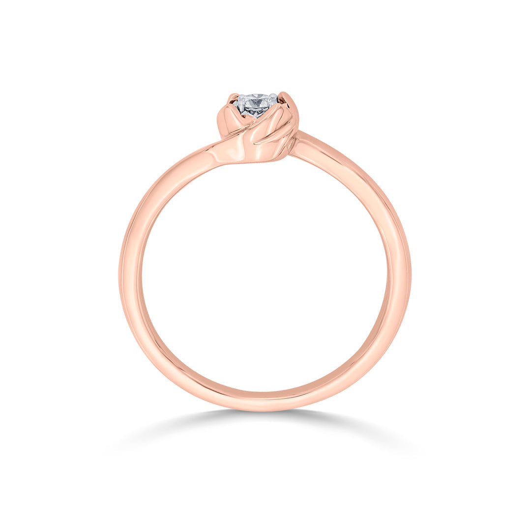 studded spin casual rose gold diamond ring
