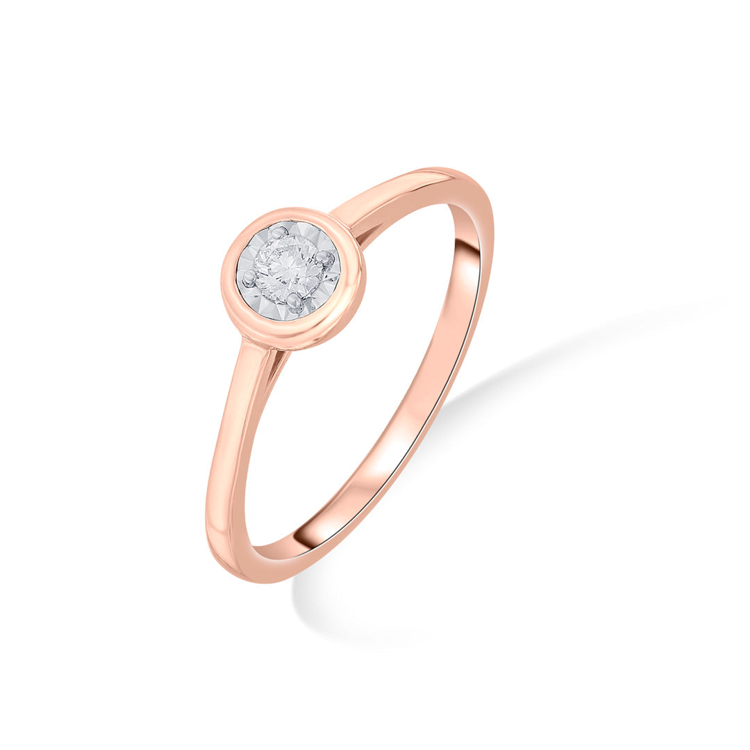 classic elegance casual rose gold diamond ring