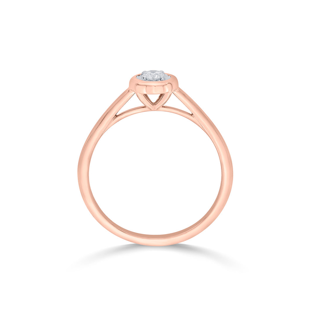classic elegance casual rose gold diamond ring