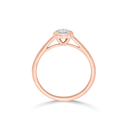 Classic Elegance Casual Rose Gold Diamond Ring