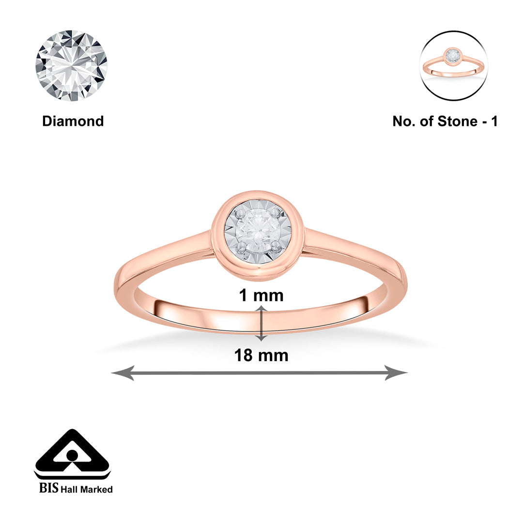 classic elegance casual rose gold diamond ring