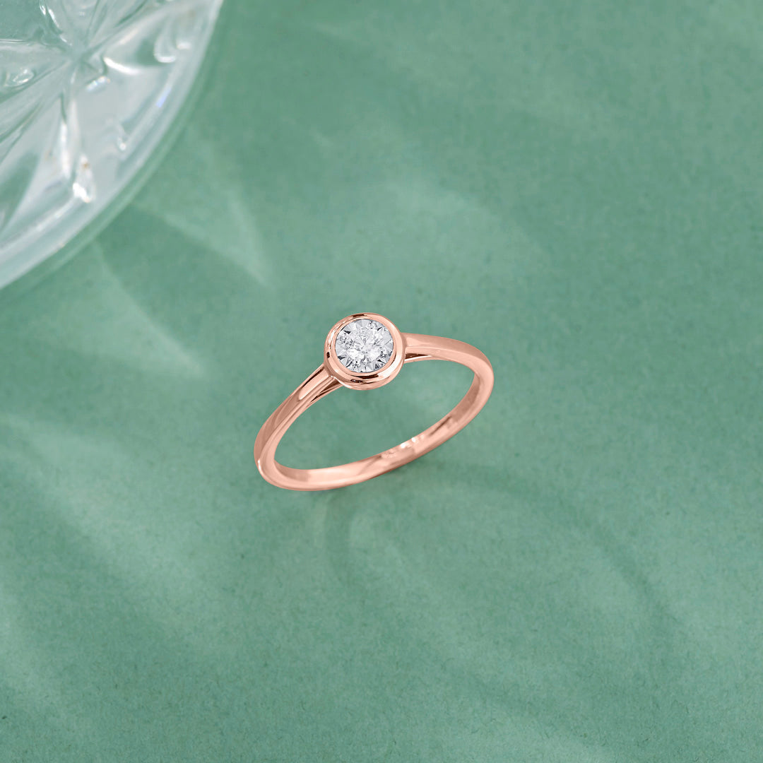 classic elegance casual rose gold diamond ring