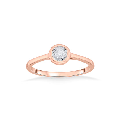 Classic Elegance Casual Rose Gold Diamond Ring