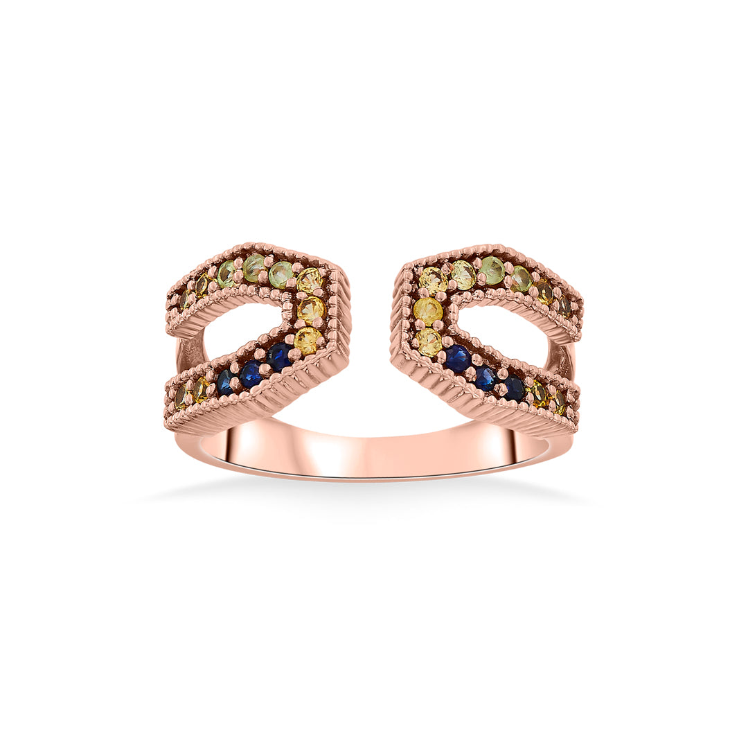 ember link cocktail rose gold ring