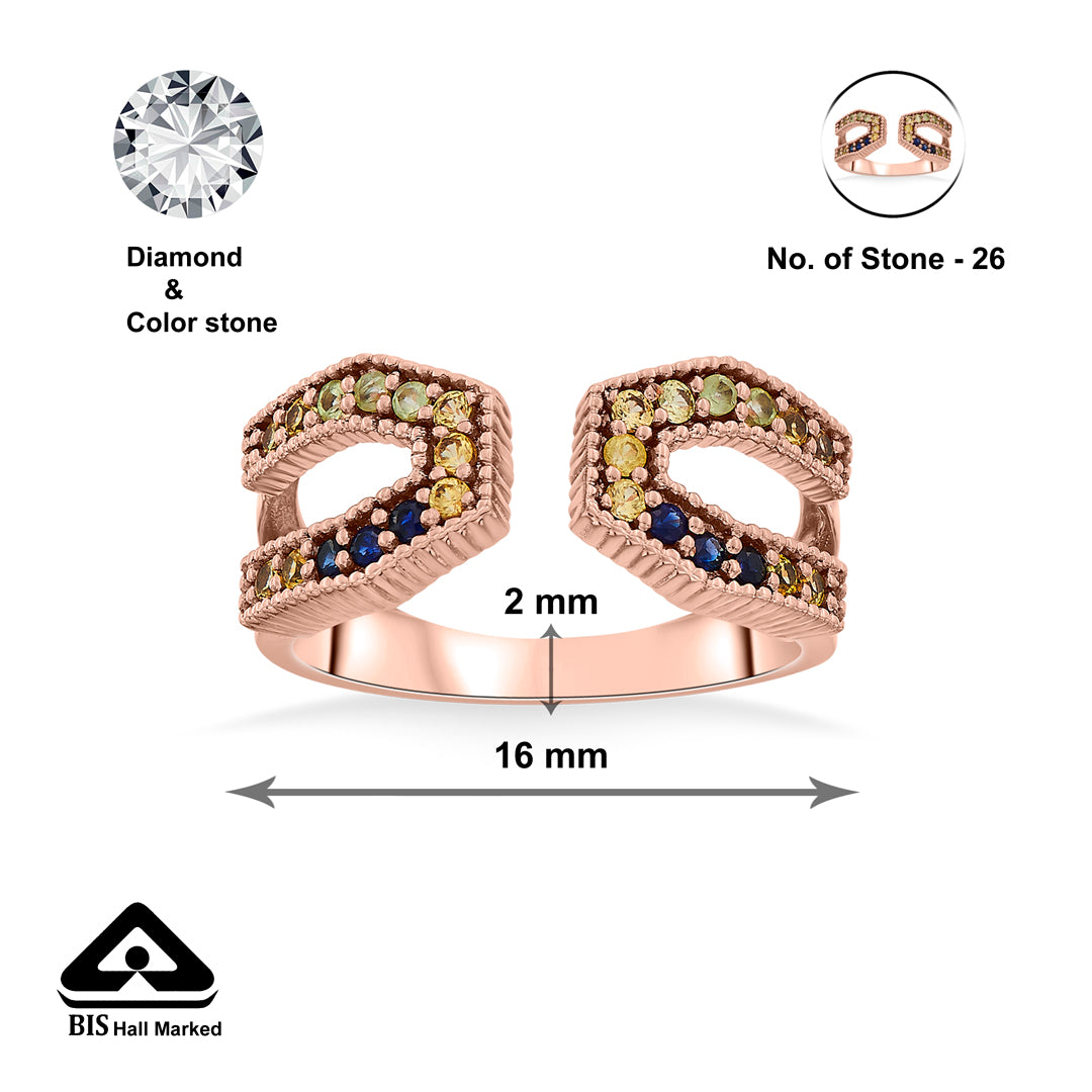 ember link cocktail rose gold ring