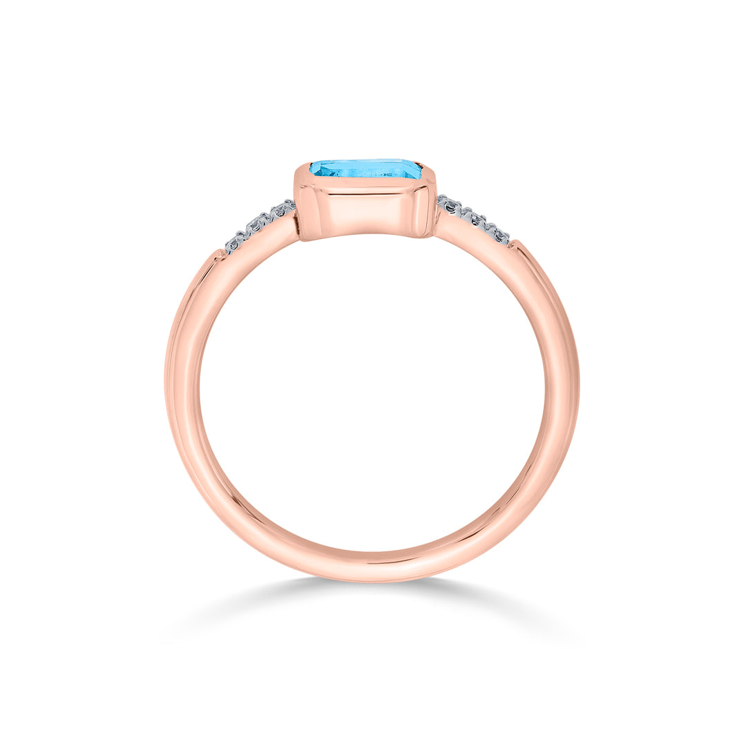 azure stone casual rose gold diamond ring