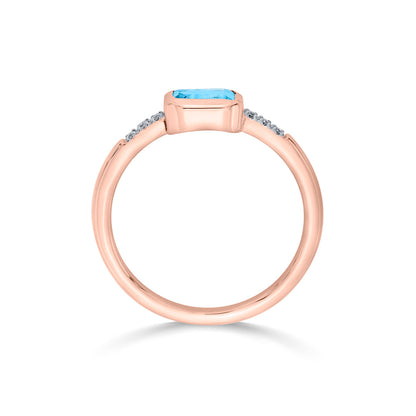 Azure Stone Casual Rose Gold Diamond Ring