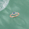 Azure Stone Casual Rose Gold Diamond Ring